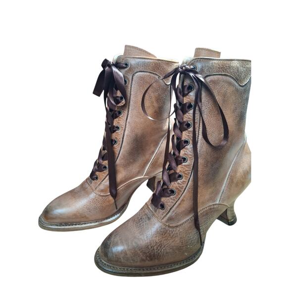 Bed-Stu Oak Tree Farms Leather Eleanor Women's size 6 Victorian Feminine Boots - Picture 2 of 13